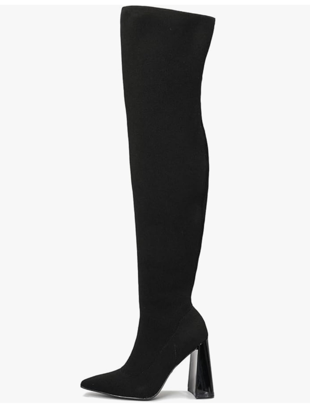 Cape Robbin Black Stretch Over-the-Knee Block Heel Boots